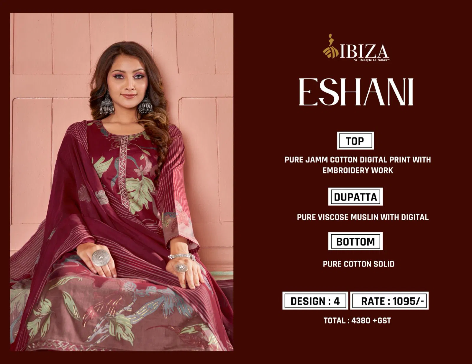 Eshani Ibiza 10722 To 10725 Digital Printed Salwar Kameez Wholesale Price In Surat

